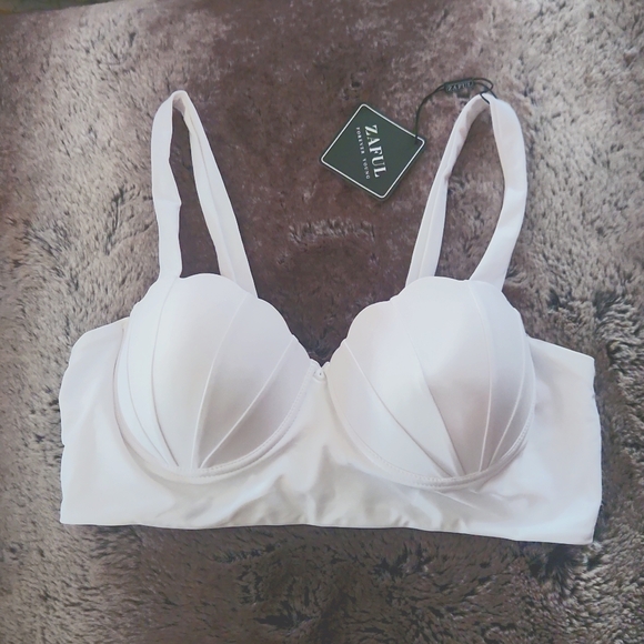 BRAND NEW SEASHELL WHITE BIKINI TOP LARGE - Picture 1 of 4